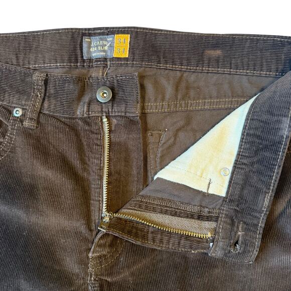 Jcrew 484 Slim Corduroy Brown Pants Women's size 34 x 34 New - Picture 5 of 6